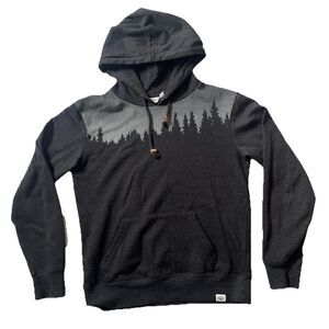 TenTree Juniper Hoodie Womens M Meteorite Black Heather Drawcord Organic Cotton